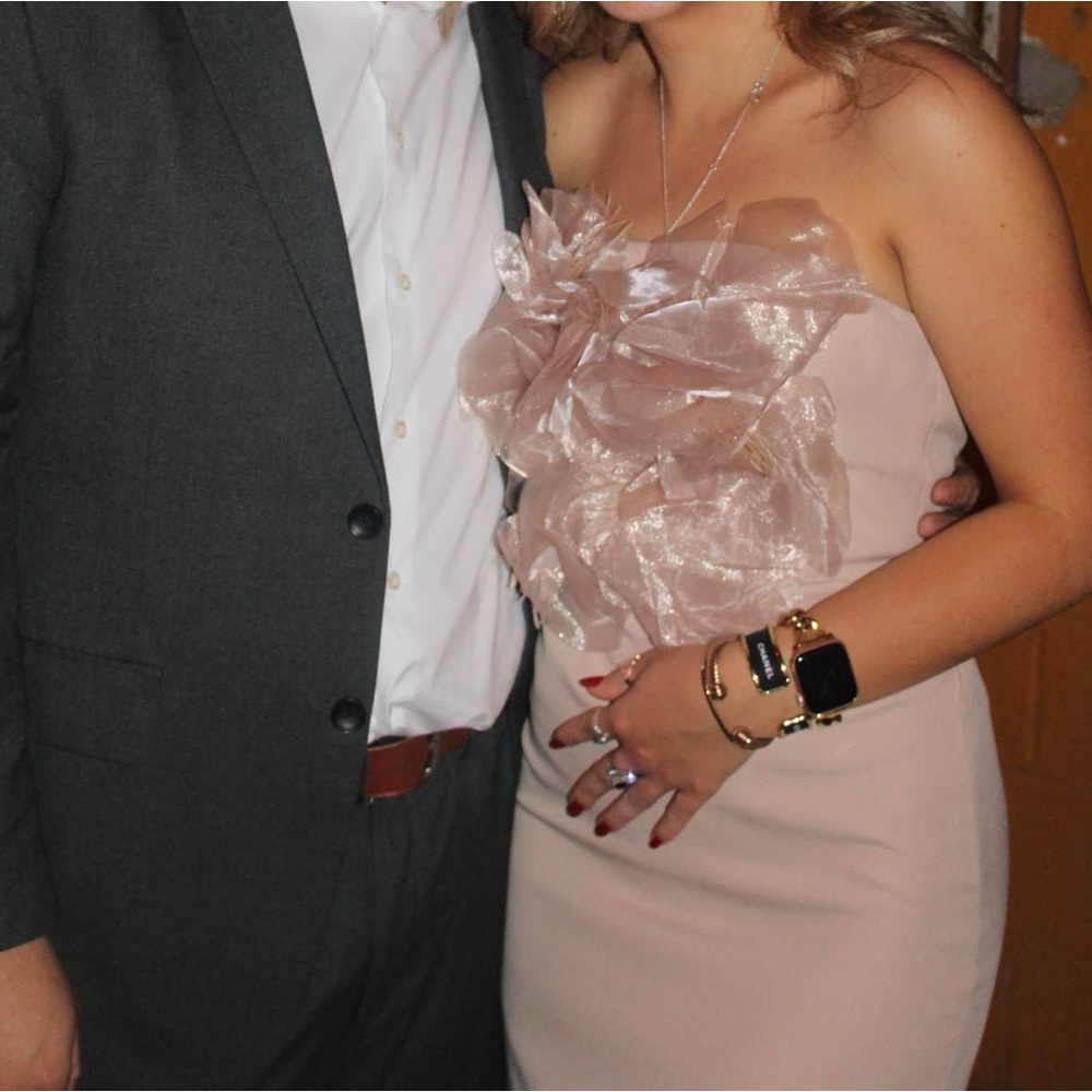 Mini formal floral blush dress!